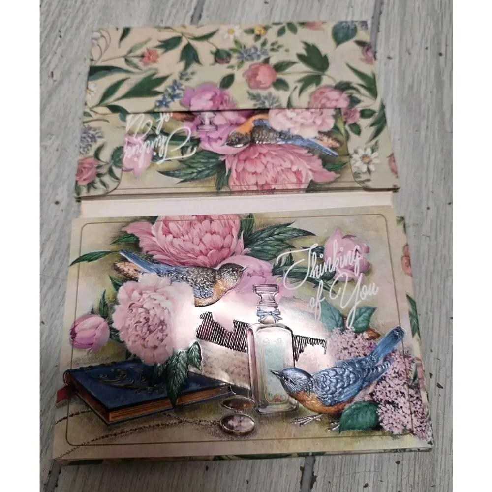 Vtg 1990 Avon Thinking Of You Bird Flowers Post Cards And Envelopes Beautiful